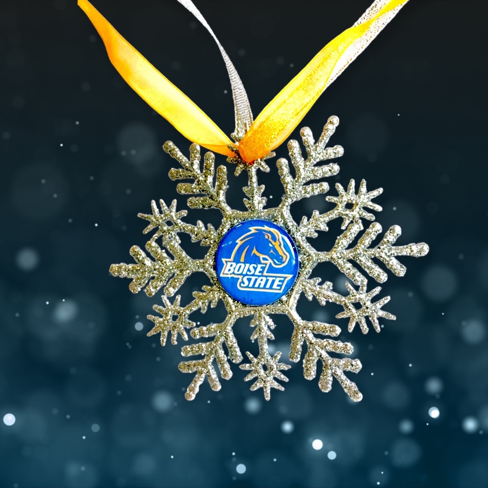 Boise State BRONCOS Handmade Glitter Snowflake *NEW*